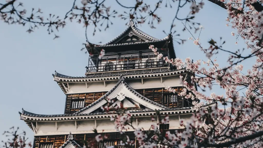 Sakura and Hiroshima Castle