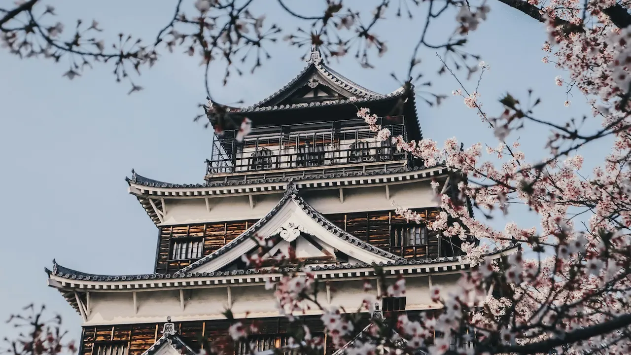 Sakura and Hiroshima Castle