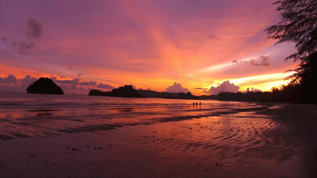 Seashore during golden hour