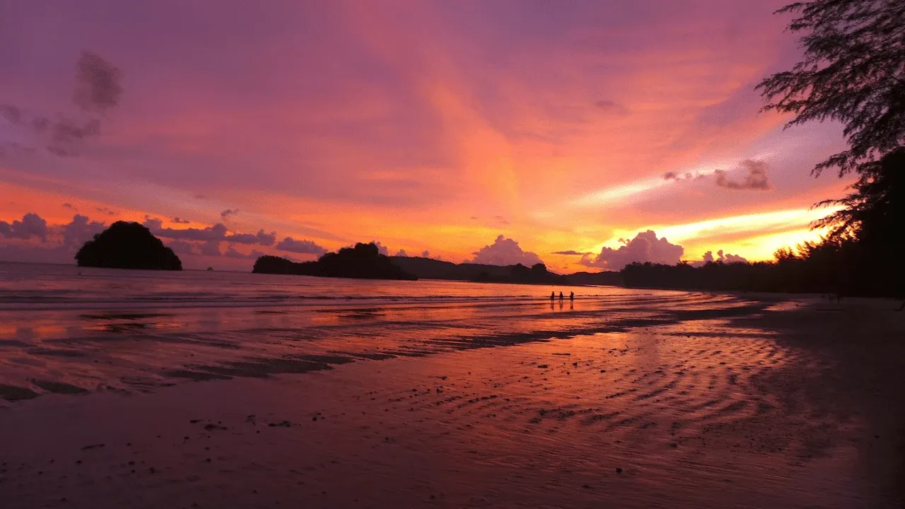 Seashore during golden hour