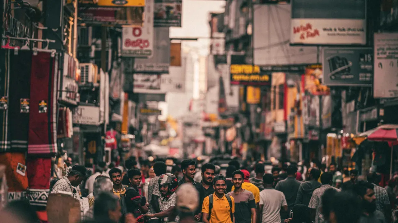 busy street in colombo