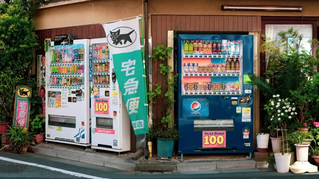 vending machines on every corner in japan