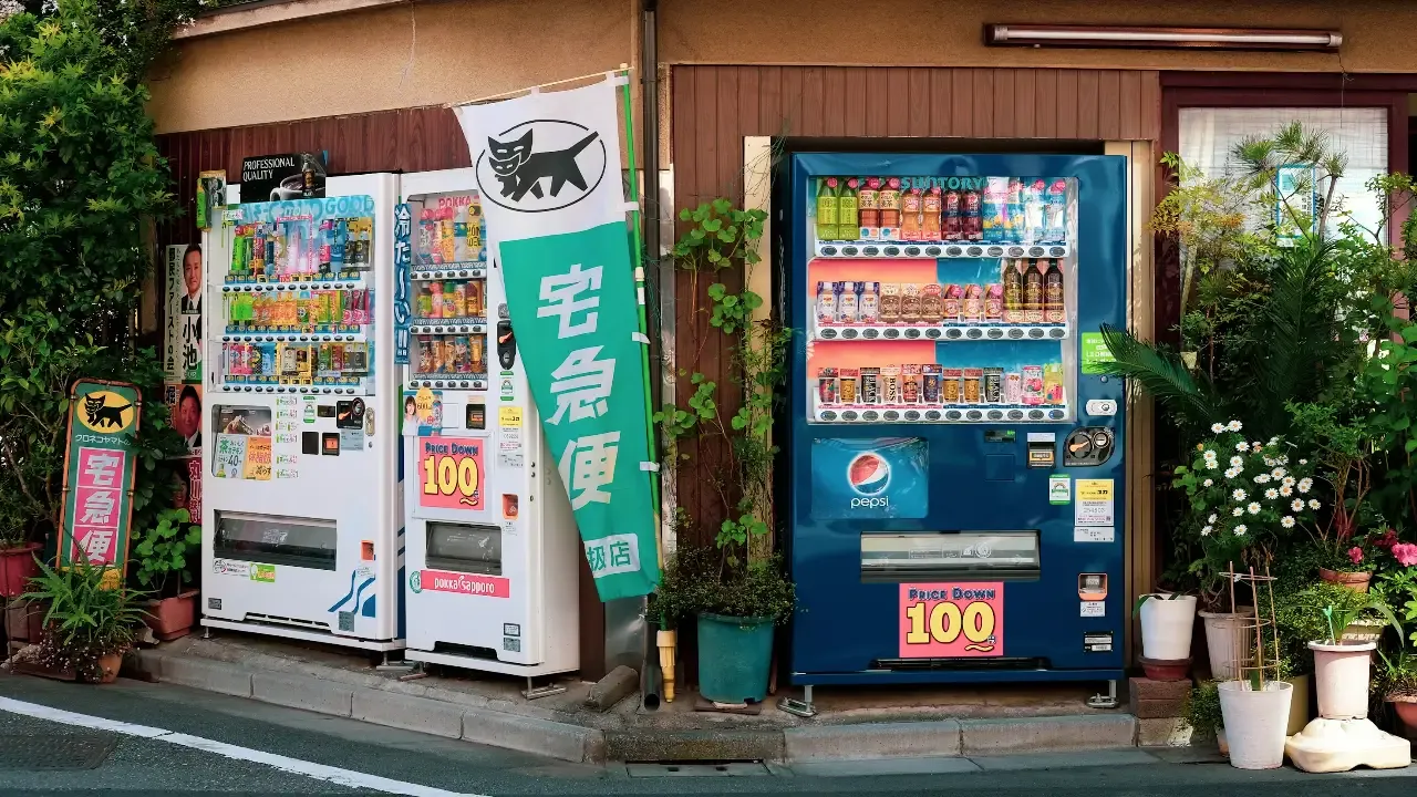 vending machines on every corner in japan