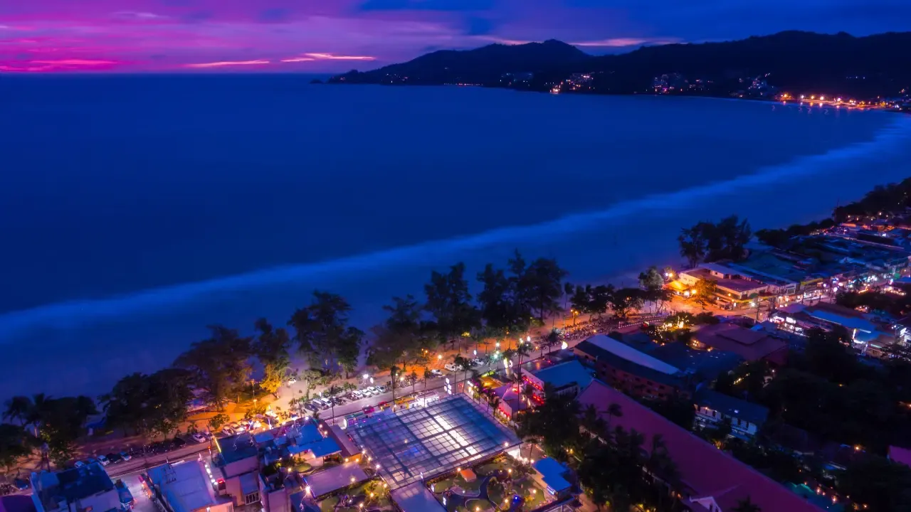 patong beach at night