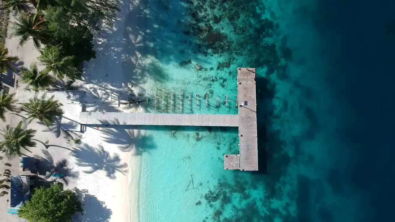 raja ampat dock from top