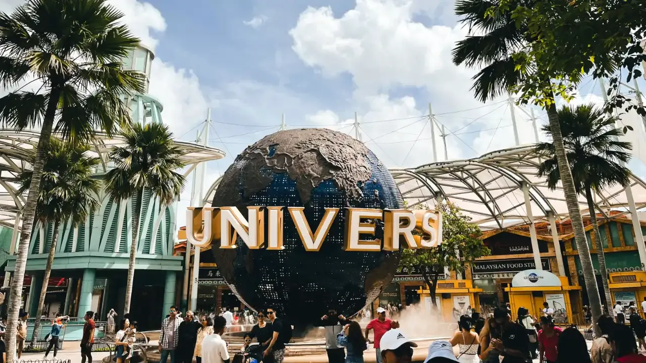 Universal studios entrance in Singapore on Sentosa island