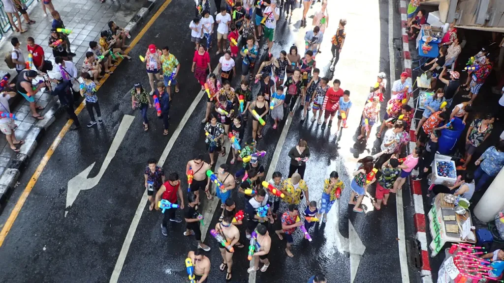 Sangkron water festival in Thailand