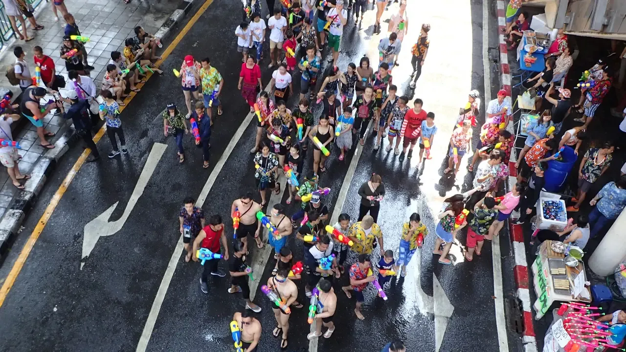 Sangkron water festival in Thailand