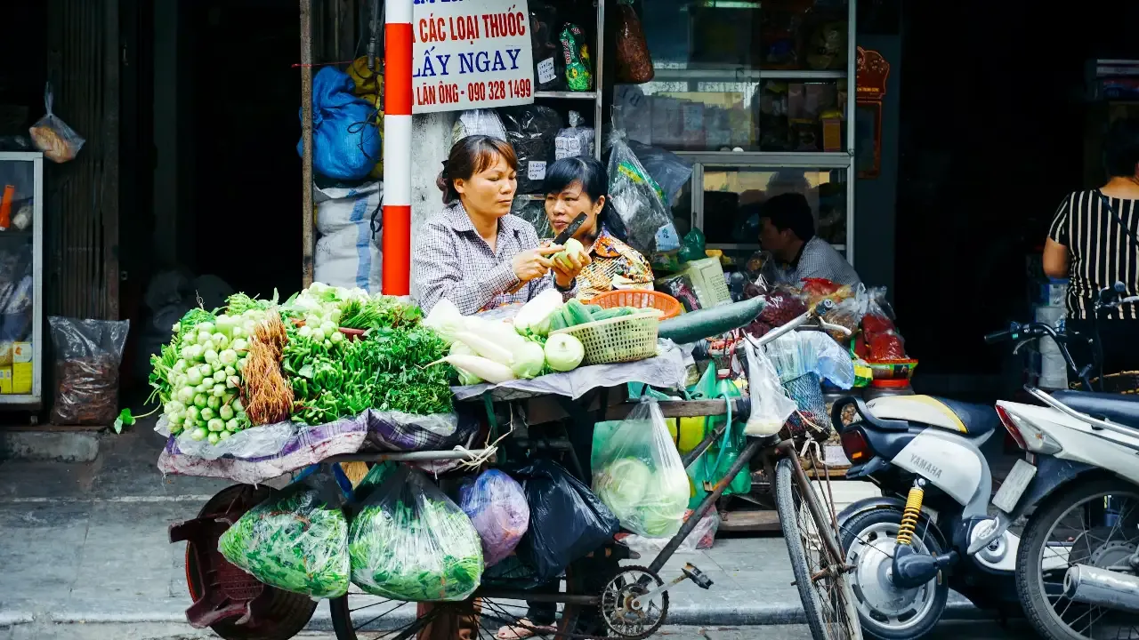 Hanoi woman selling vegetables